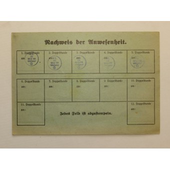 Firefighting course Certificate, Reichsluftschutzbund. Espenlaub militaria